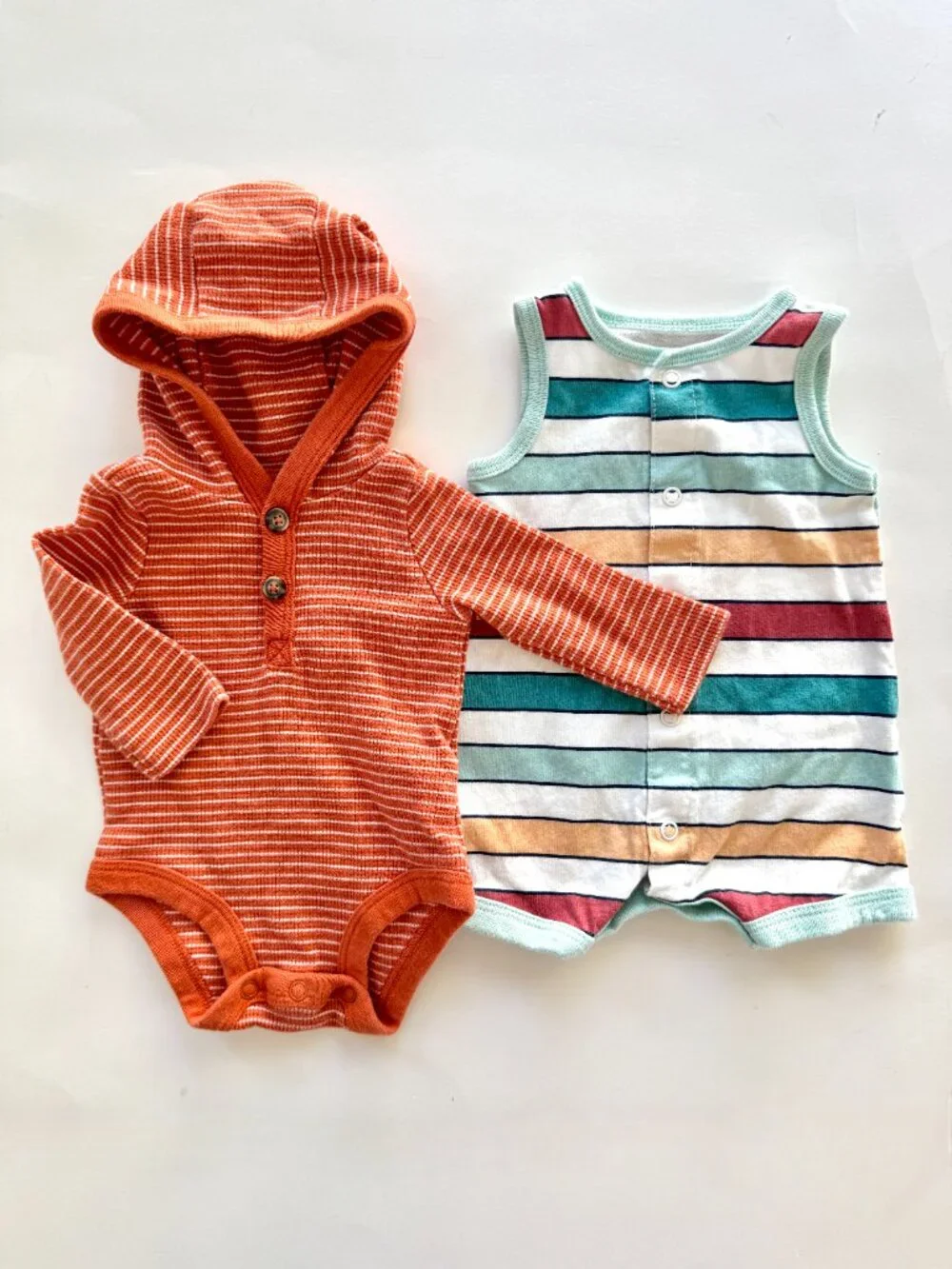 Carter's Newborn Boy Romper & Hoodie Bodysuit Set